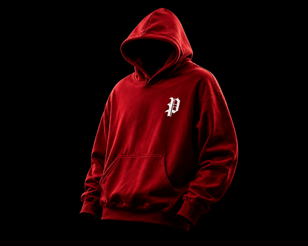 PARADISE red hoodie front