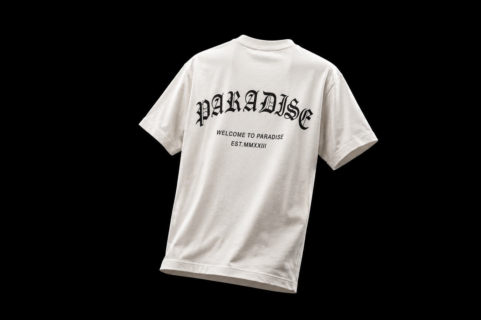 PARADISE white tee back graphic